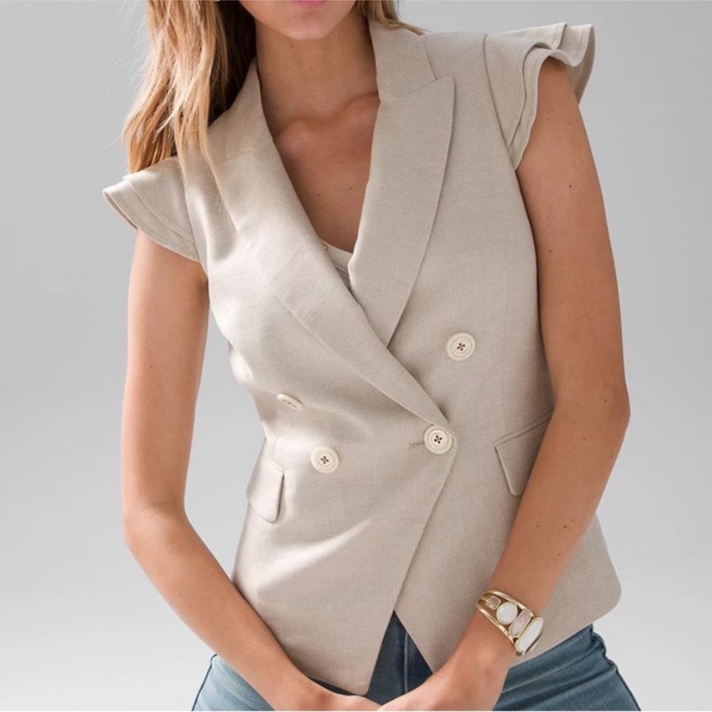 WHBM tan vest NWOT size 8